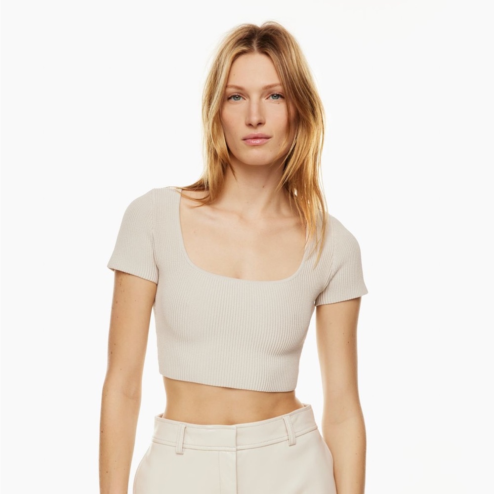 Aritzia Babaton Sculpt Knit Squareneck Top
